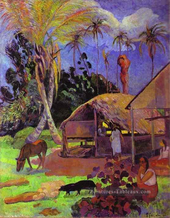 Porcs noirs postimpressionnisme Primitivisme Paul Gauguin Peintures à l'huile